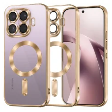 Xiaomi 17T zlaté Techsuit Luxury Crystal MagSafe priehľadné puzdro