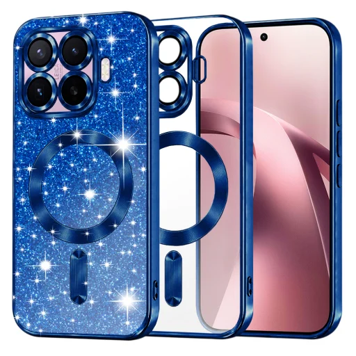 Xiaomi 17T tmavomodrý Techsuit Luxury Glitter MagSafe obal - 1