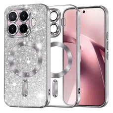 Xiaomi 17T strieborné Techsuit luxusné trblietavé MagSafe puzdro