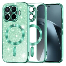 Xiaomi 17T Pro Techsuit Luxury Glitter MagSafe puzdro, svetlozelené