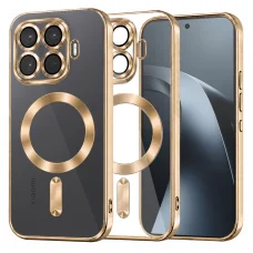 Xiaomi 17T Pro zlaté Techsuit Luxury Crystal MagSafe priehľadné puzdro