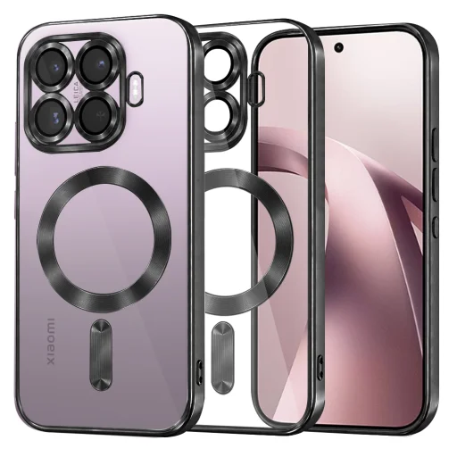 Xiaomi 17T čierne Techsuit Luxury Crystal MagSafe priehľadné puzdro - 1