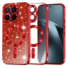 Xiaomi 17T Pro Techsuit Luxury Glitter MagSafe puzdro, červené