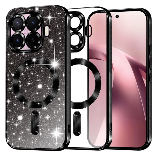 Xiaomi 17T čierne Techsuit Luxury Glitter MagSafe puzdro - 1
