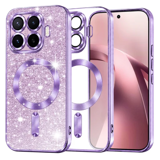 Svetlofialové puzdro Techsuit Luxury Glitter MagSafe pre Xiaomi 17T - 1