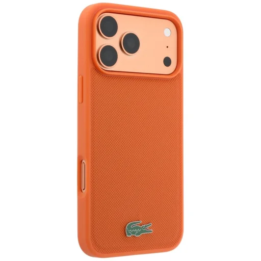 iPhone 18 Pro Max / iPhone 17 Pro Max oranžový kryt Lacoste Petit Pique Lacquer Logo MagSafe - 4