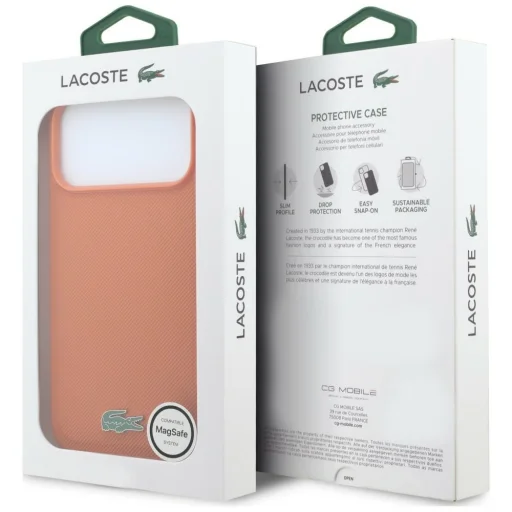 iPhone 18 Pro Max / iPhone 17 Pro Max oranžový kryt Lacoste Petit Pique Lacquer Logo MagSafe - 8