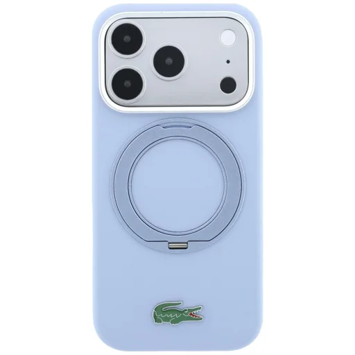 iPhone 18 Pro Max / 17 Pro Max svetlomodrý silikónový kryt Lacoste MagSafe s prstencovým stojanom - 3