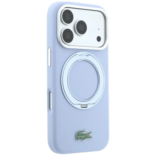 iPhone 18 Pro Max / 17 Pro Max svetlomodrý silikónový kryt Lacoste MagSafe s prstencovým stojanom - 4