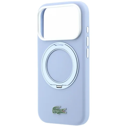 iPhone 18 Pro Max / 17 Pro Max svetlomodrý silikónový kryt Lacoste MagSafe s prstencovým stojanom - 6