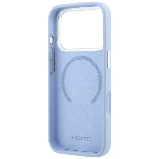 iPhone 18 Pro Max / 17 Pro Max svetlomodrý silikónový kryt Lacoste MagSafe s prstencovým stojanom - 7