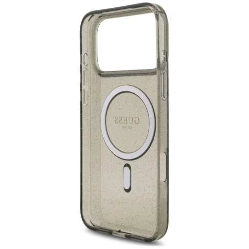iPhone 18 Pro Max / 17 Pro Max čierne puzdro Guess IML Glitter Pearl Strap MagSafe - 7