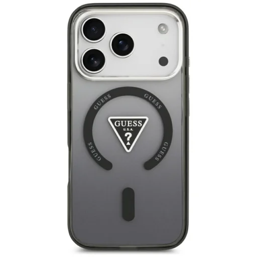 iPhone 18 Pro Max a iPhone 17 Pro Max MagSafe puzdro – Guess IML Gradient Triangle Logo, čierne - 3