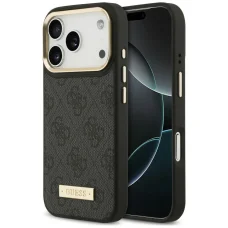 iPhone 18 Pro / iPhone 17 Pro čierny kryt Guess 4G Logo Plate MagSafe