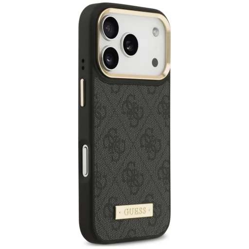  iPhone 18 Pro / iPhone 17 Pro fekete Guess 4G Logo Plate MagSafe tok - 4