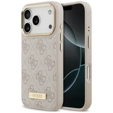 iPhone 18 Pro / iPhone 17 Pro ružové puzdro Guess 4G Logo Plate MagSafe