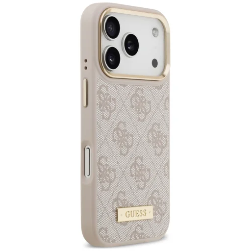 iPhone 18 Pro / iPhone 17 Pro ružové puzdro Guess 4G Logo Plate MagSafe - 4