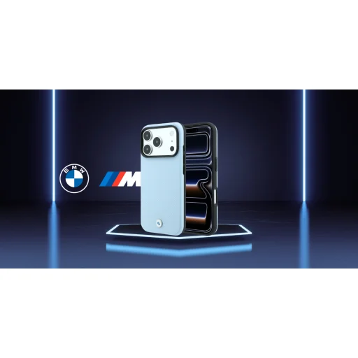 iPhone 18 Pro Max / 17 Pro Max modré BMW Kevlar MagSafe puzdro s kovovým logom - 9