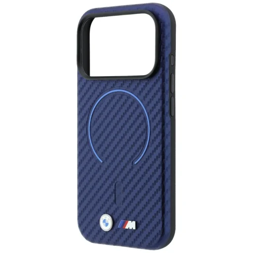 iPhone 18 Pro / 17 Pro tmavomodrý BMW M kryt s karbónovým vzorom, kompatibilný s MagSafe, s krúžkom - 6