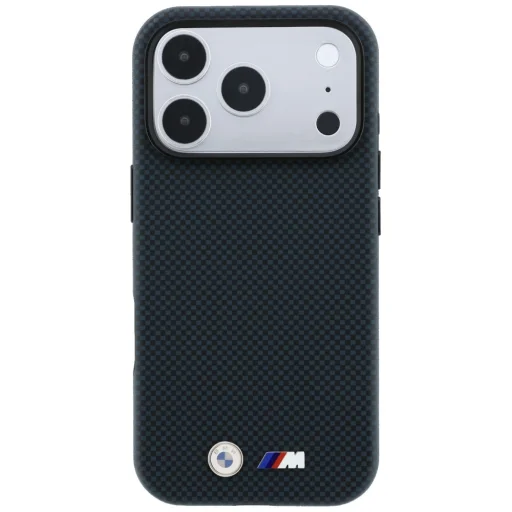 Tmavomodré puzdro BMW M Quadrille Kevlar s kovovým logom MagSafe pre iPhone 18 Pro Max / 17 Pro Max - 3