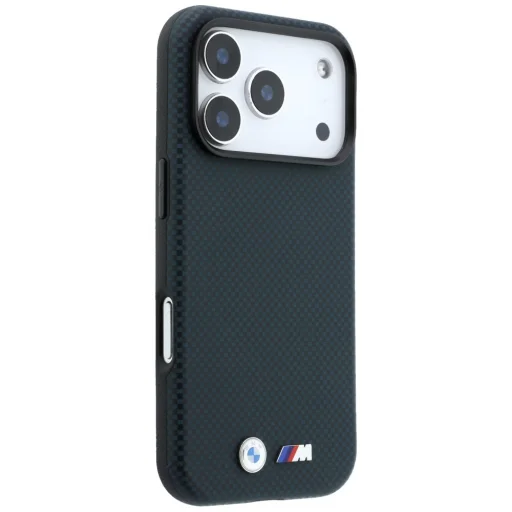 Tmavomodré puzdro BMW M Quadrille Kevlar s kovovým logom MagSafe pre iPhone 18 Pro Max / 17 Pro Max - 4