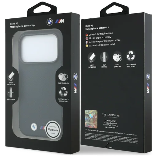Tmavomodré puzdro BMW M Quadrille Kevlar s kovovým logom MagSafe pre iPhone 18 Pro Max / 17 Pro Max - 8