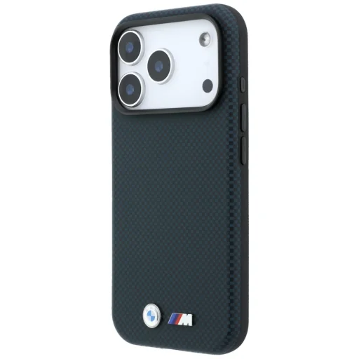 Tmavomodré puzdro BMW M Quadrille Kevlar s kovovým logom MagSafe pre iPhone 18 Pro Max / 17 Pro Max - 2