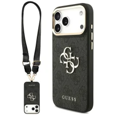 iPhone 18 Pro / 17 Pro Guess 4G puzdro s remienkom, čierne