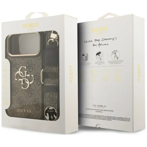 iPhone 18 Pro / iPhone 17 Pro Guess 4G hnedé ochranné puzdro s remienkom - 9
