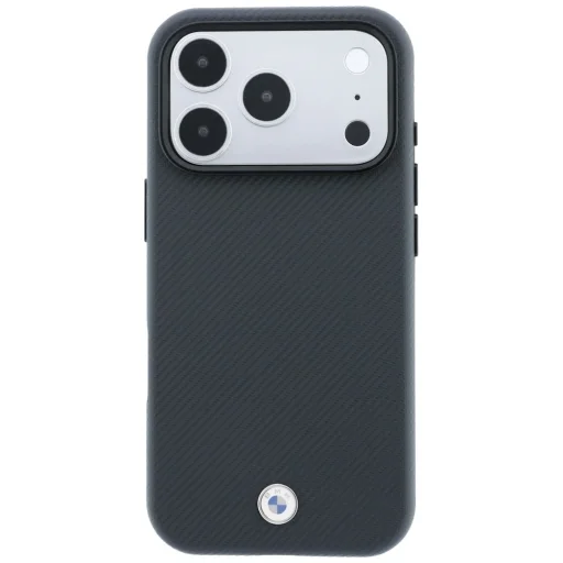 iPhone 18 Pro / 17 Pro BMW M Quadrille Kevlar Metal Logo MagSafe puzdro, antracitovo sivé - 3