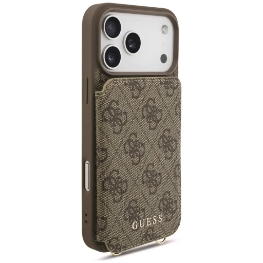 iPhone 18 Pro / 17 Pro hnedé Guess 4G Crossbody puzdro s držiakom na karty a magnetickým zatváraním - 3
