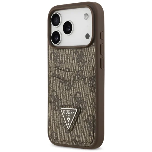 iPhone 18 Pro / iPhone 17 Pro ochranný kryt – Guess 4G Double Card Triangle, hnedý - 2