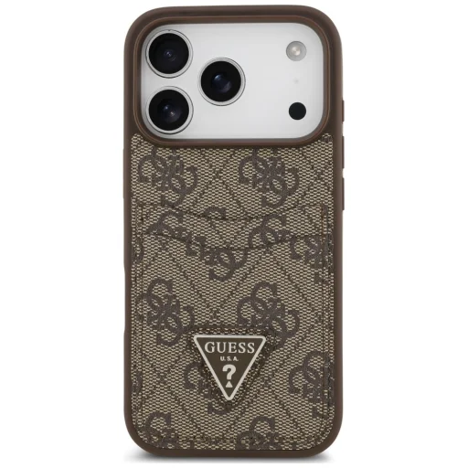 iPhone 18 Pro / iPhone 17 Pro ochranný kryt – Guess 4G Double Card Triangle, hnedý - 3