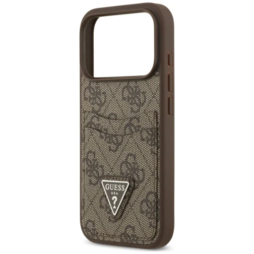iPhone 18 Pro / iPhone 17 Pro ochranný kryt – Guess 4G Double Card Triangle, hnedý - 6