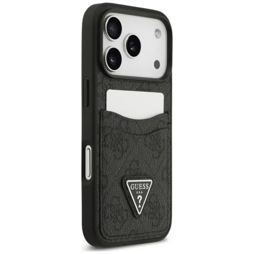 iPhone 18 Pro / iPhone 17 Pro Guess 4G Double Card Triangle čierny ochranný kryt - 4