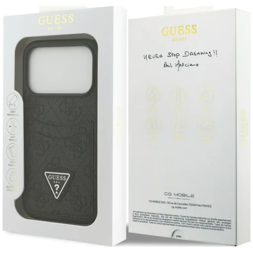 iPhone 18 Pro / iPhone 17 Pro Guess 4G Double Card Triangle čierny ochranný kryt - 8
