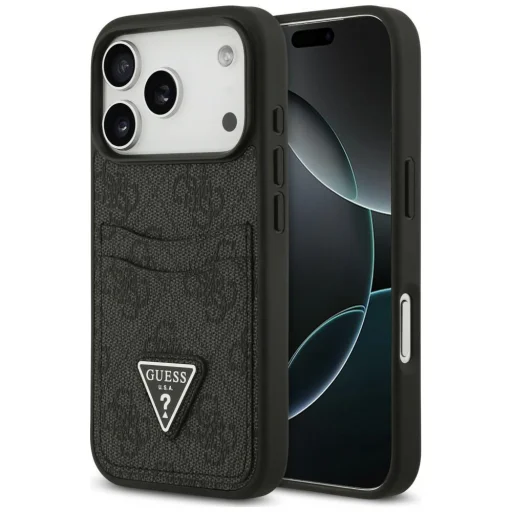 iPhone 18 Pro / iPhone 17 Pro Guess 4G Double Card Triangle čierny ochranný kryt - 1