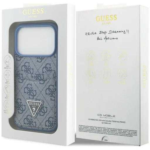 iPhone 18 Pro / 17 Pro modré puzdro Guess 4G Double Card Triangle - 8