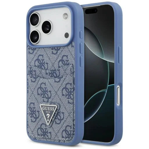 iPhone 18 Pro / 17 Pro modré puzdro Guess 4G Double Card Triangle - 1