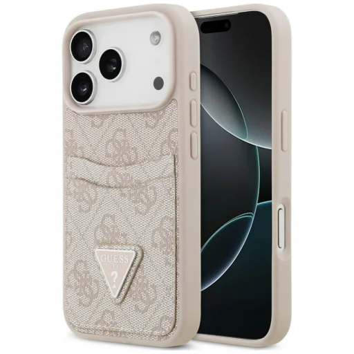 iPhone 18 Pro / iPhone 17 Pro ružové puzdro Guess 4G Double Card Triangle - 1