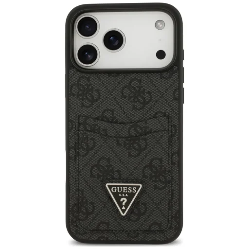 Apple iPhone 18 Pro Max / 17 Pro Max čierne puzdro Guess 4G Double Card Triangle - 3