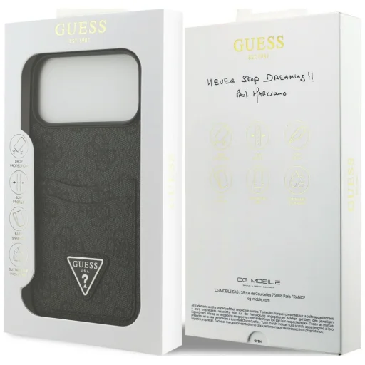 Apple iPhone 18 Pro Max / 17 Pro Max čierne puzdro Guess 4G Double Card Triangle - 8