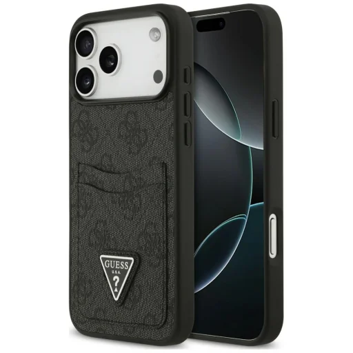 Apple iPhone 18 Pro Max / 17 Pro Max čierne puzdro Guess 4G Double Card Triangle - 1
