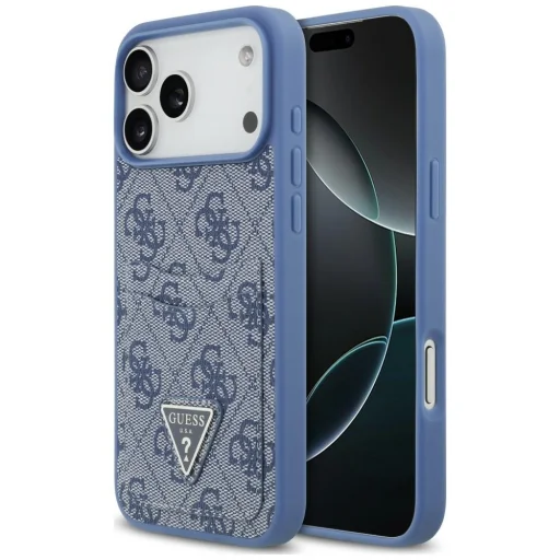  iPhone 18 Pro Max és iPhone 17 Pro Max készülékhez való Guess 4G Double Card Triangle kék tok - 1