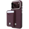  iPhone 18 Pro / iPhone 17 Pro bordó BMW steppelt mintás, fém logós tok és mágneses kártyatartó thumbnail