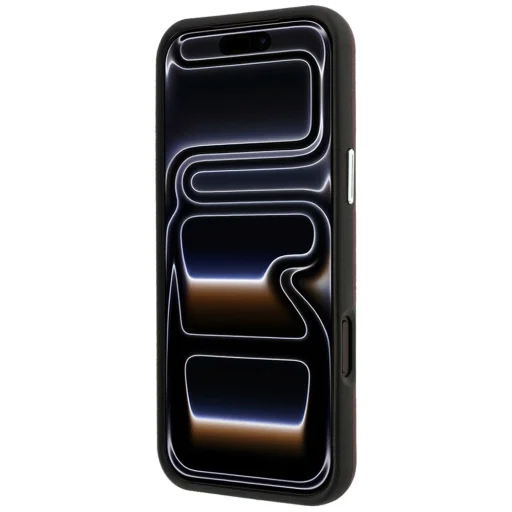 iPhone 18 Pro / iPhone 17 Pro bordové BMW prešívané puzdro s kovovým logom a magnetický držiak na karty - 5