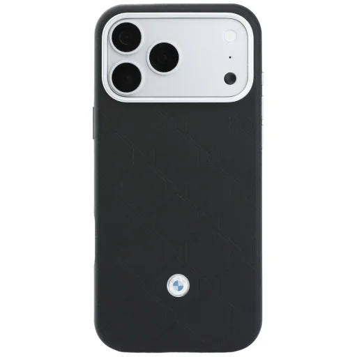 iPhone 18 Pro / 17 Pro čierne BMW prešívané puzdro s kovovým logom a magnetický držiak na karty - 3