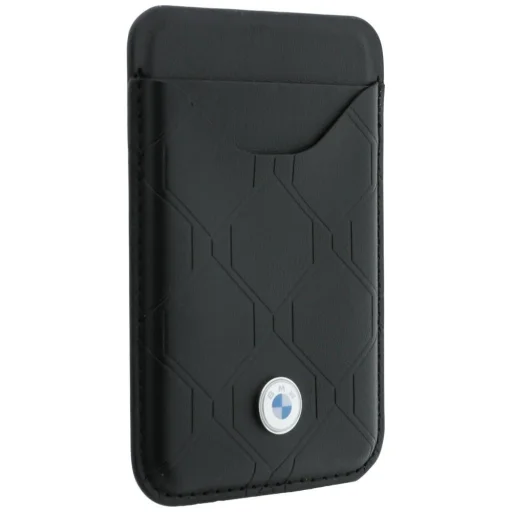 iPhone 18 Pro / 17 Pro čierne BMW prešívané puzdro s kovovým logom a magnetický držiak na karty - 10