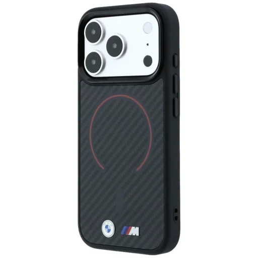  iPhone 18 Pro / iPhone 17 Pro tok – BMW M Kevlar MagSafe, fekete, piros mintával - 2