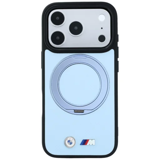  iPhone 18 Pro Max / iPhone 17 Pro Max kék BMW Kevlar Ring Stand 360 MagSafe védőtok - 3